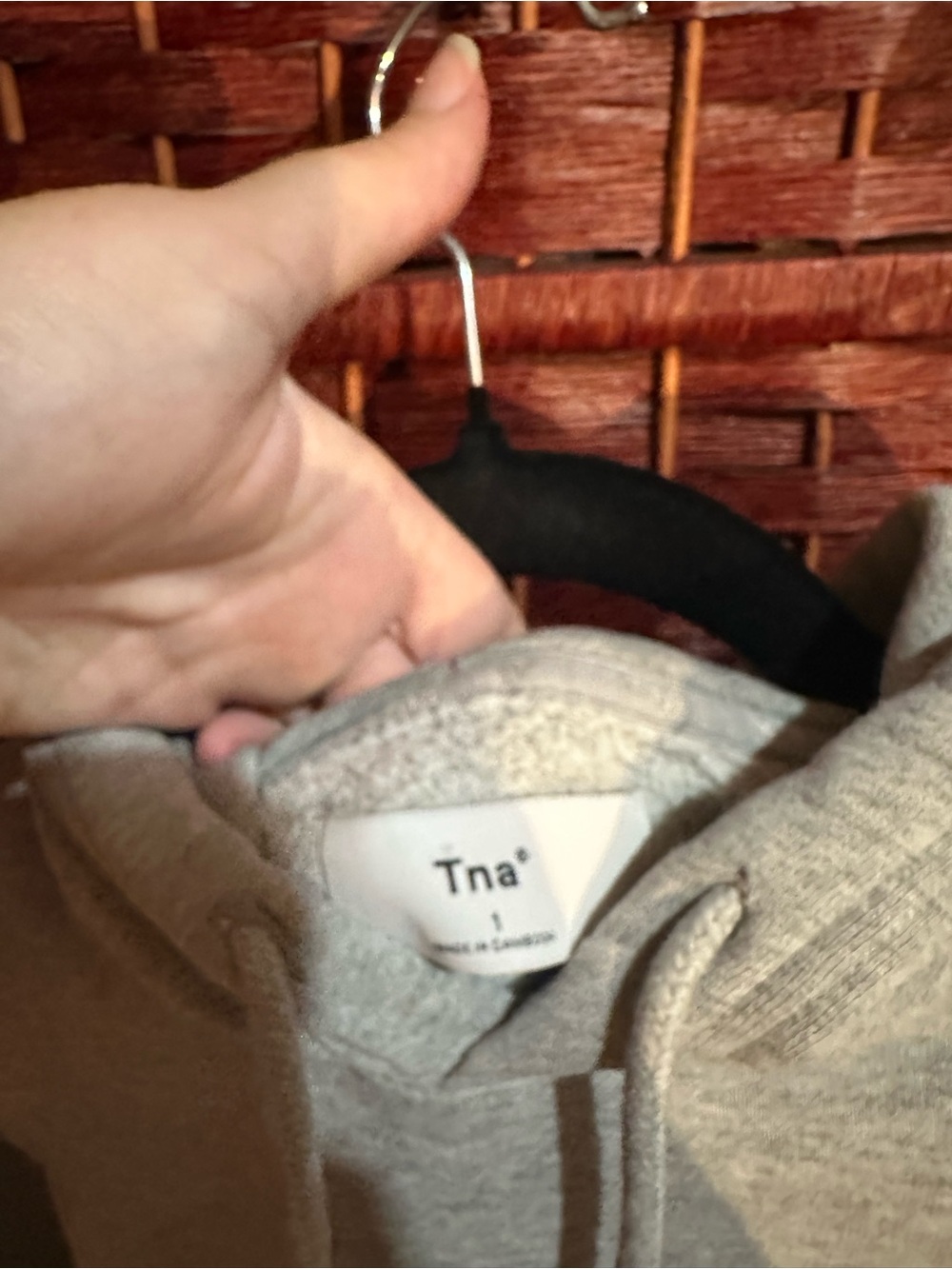 TNA Light Gray Pullover Hoodie - Women's Casual Sweatshirt - Picture 3 of 4